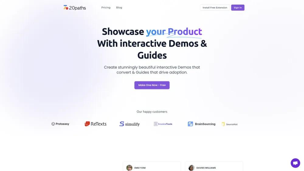 20paths - AI-Powered Interactive Product Demos & Guides