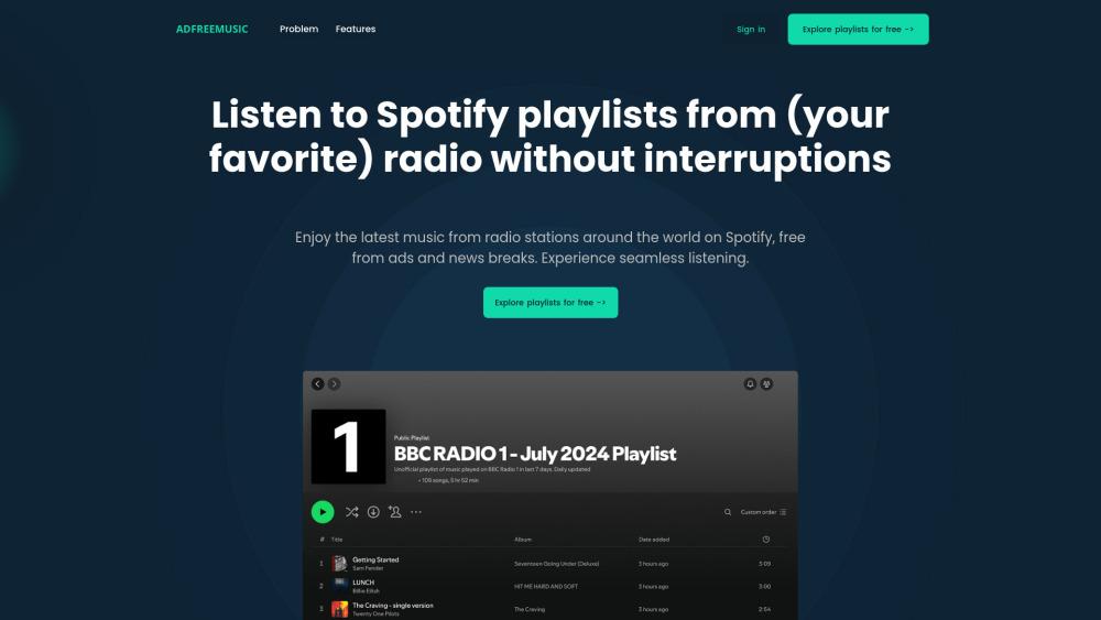 Uninterrupted Music Experience - AdFreeMusic