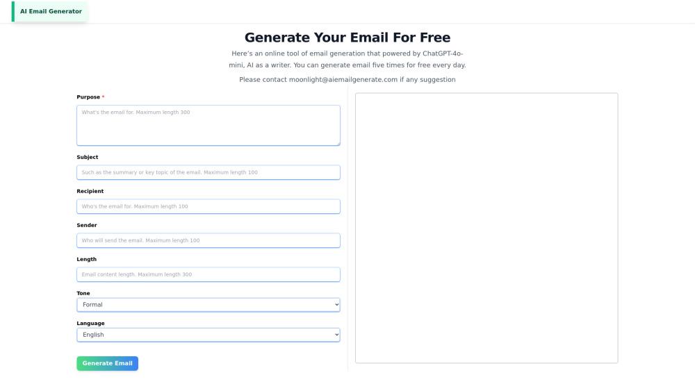 AI Email Generator - Free Professional Email Creator