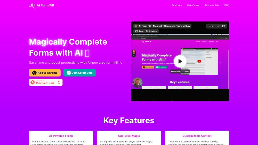 AI Form Fill - Auto-Fill Browser Extension