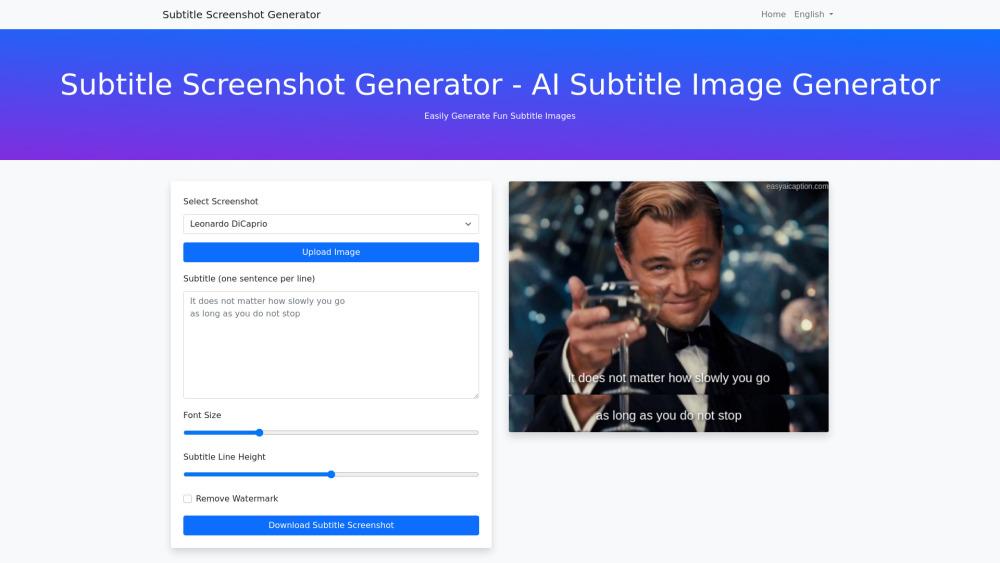 Subtitle Screenshot Generator