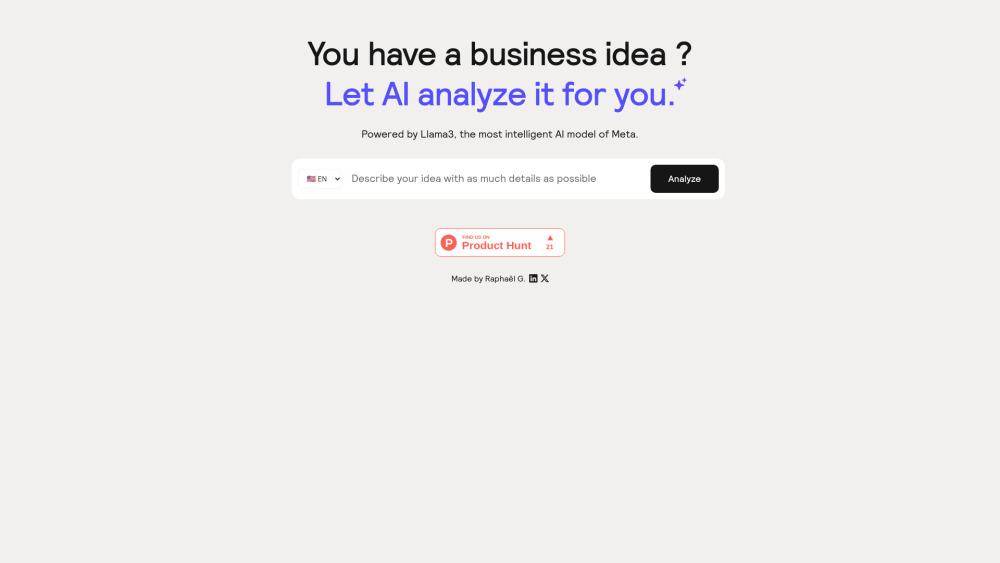 Llama3 Business Idea Analyzer - AI-Powered Business Insights