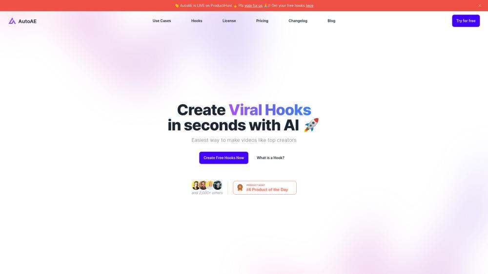 AutoAE: Viral Hooks & YouTube Video Online Generator