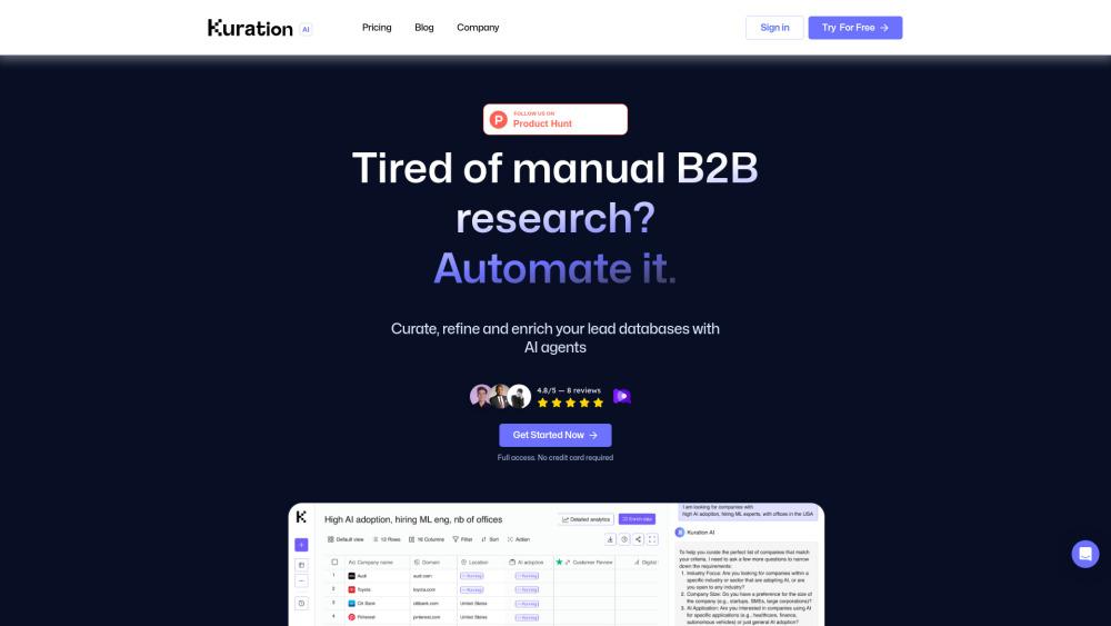 Kuration AI: AI-Powered B2B Research Automation