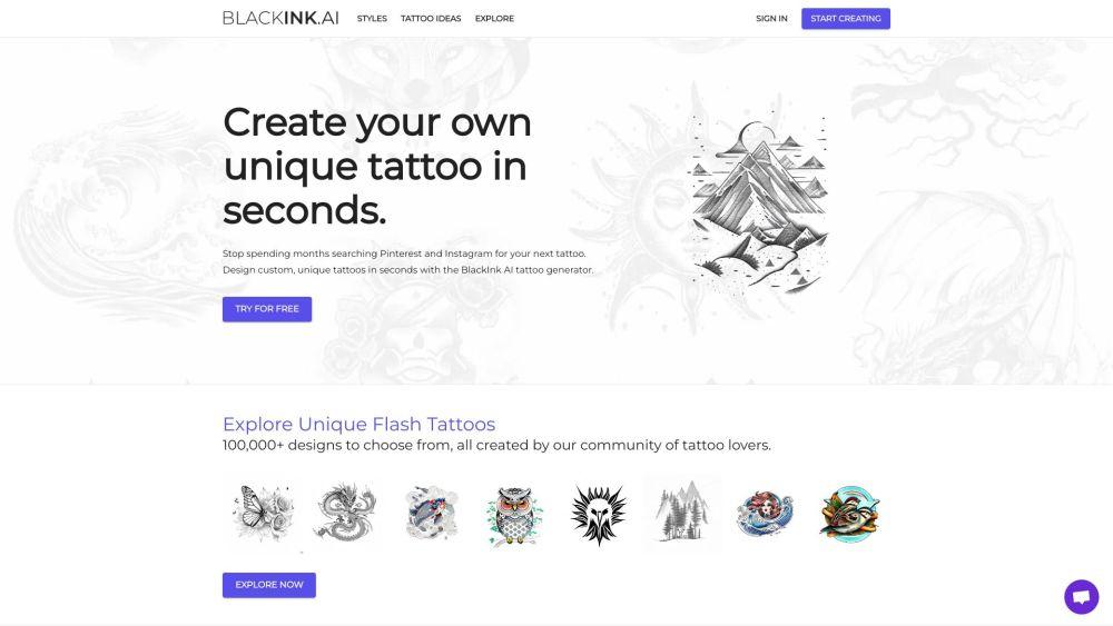 BlackInk AI - Instant Tattoo Design with AI