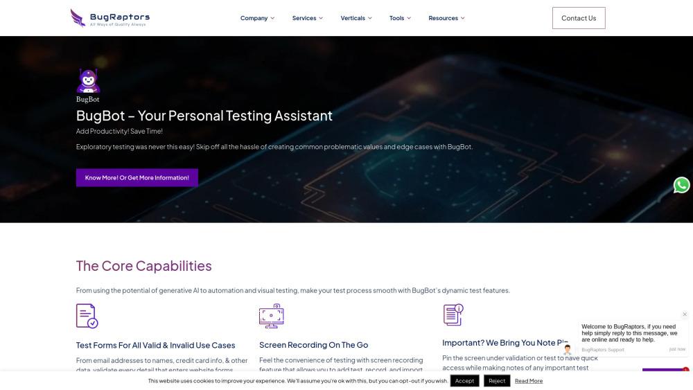 BugBot - An AI-based Intelligent Automation Testing Tool