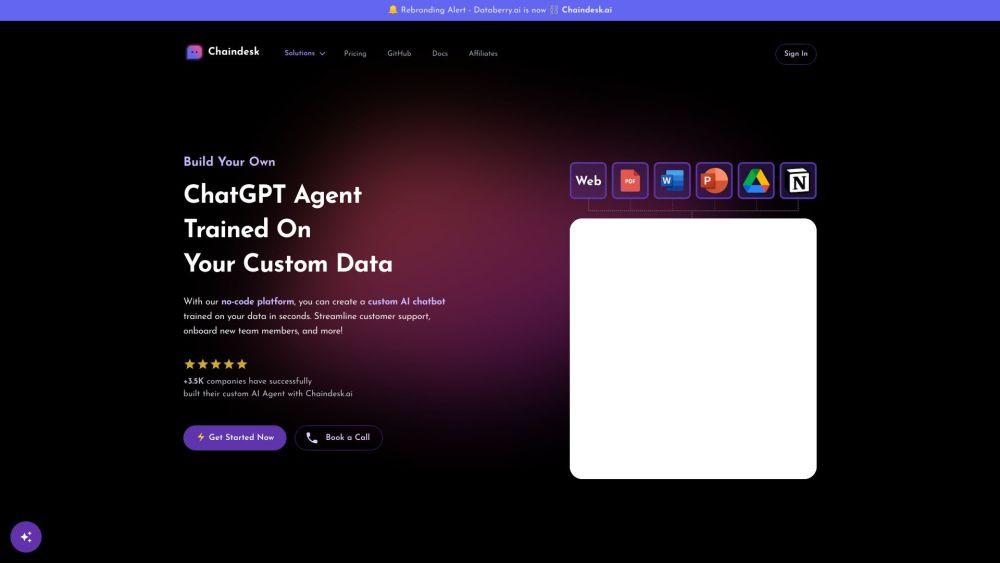 Chaindesk - No-Code AI Chatbot Platform for Efficient Support
