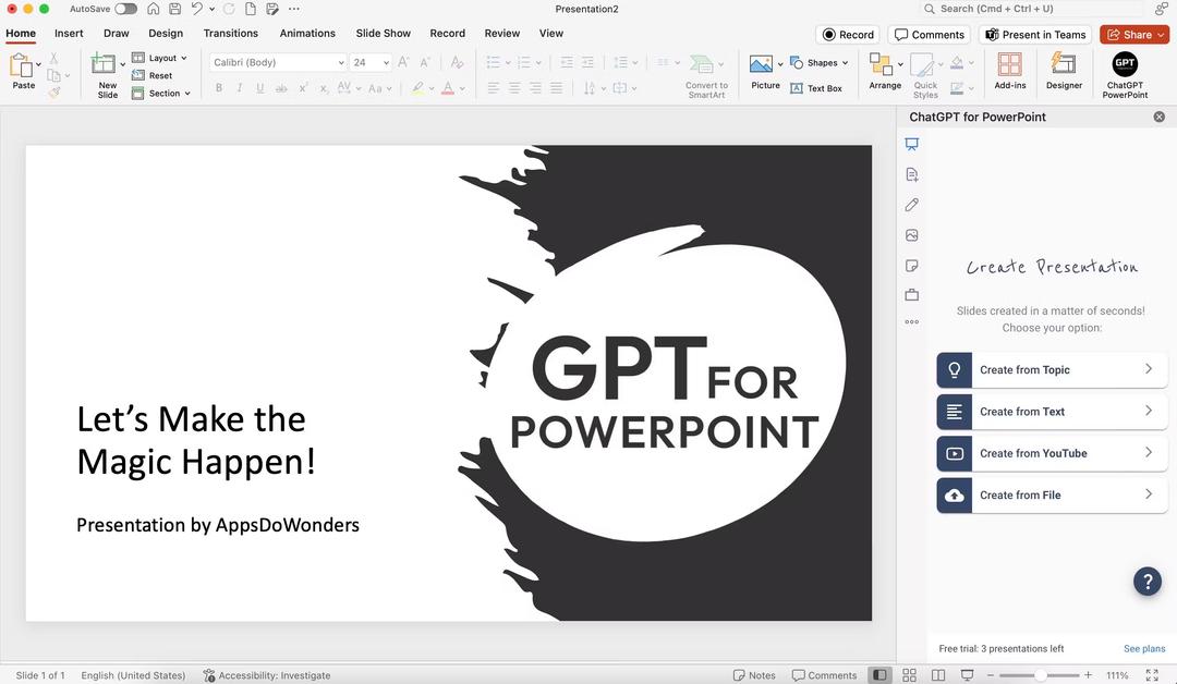 ChatGPT for PowerPoint