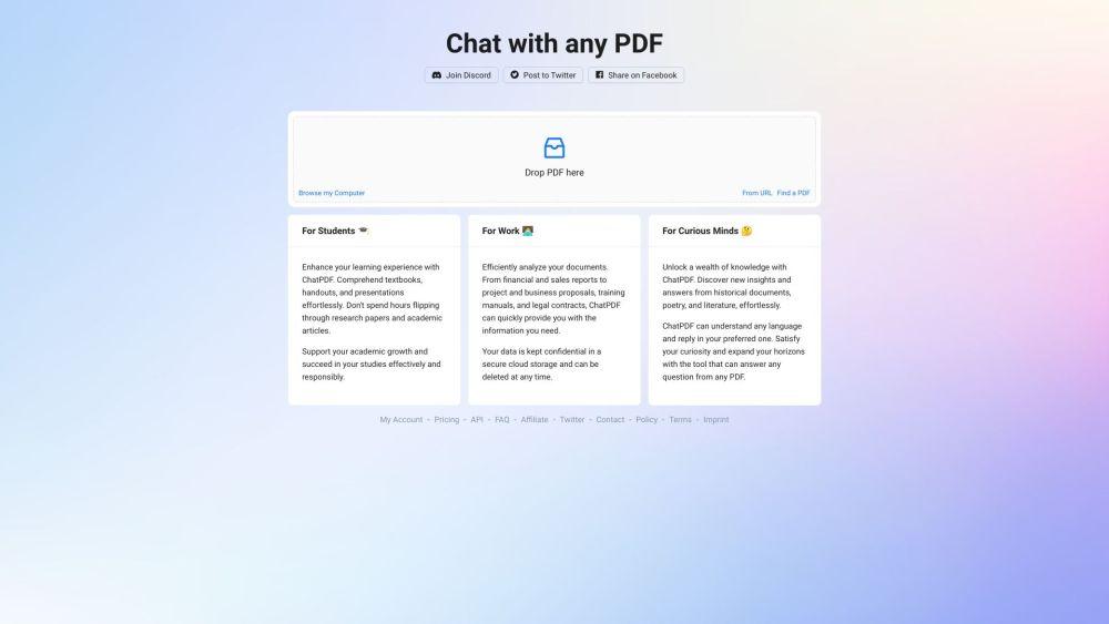 ChatPDF - AI Tool for PDF Chat and Extraction