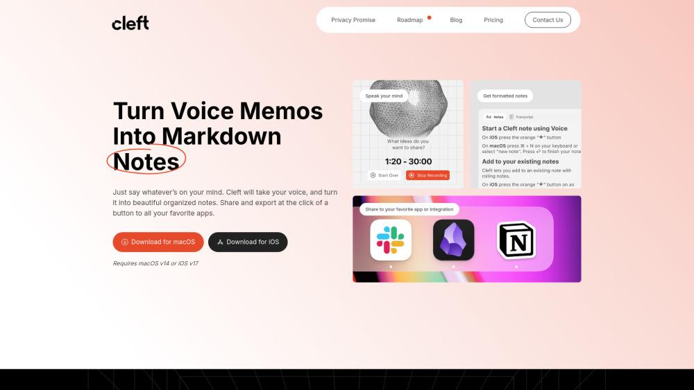 Cleft - AI Voice Notes App for Organized Thoughts