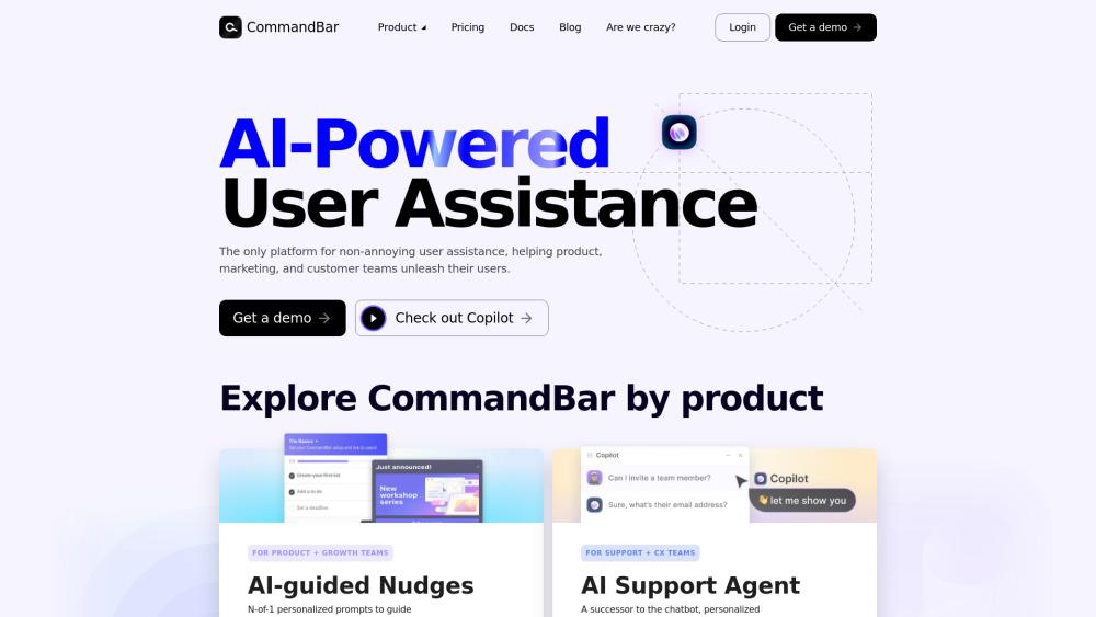 CommandBar: AI-Powered User Assistance Platform