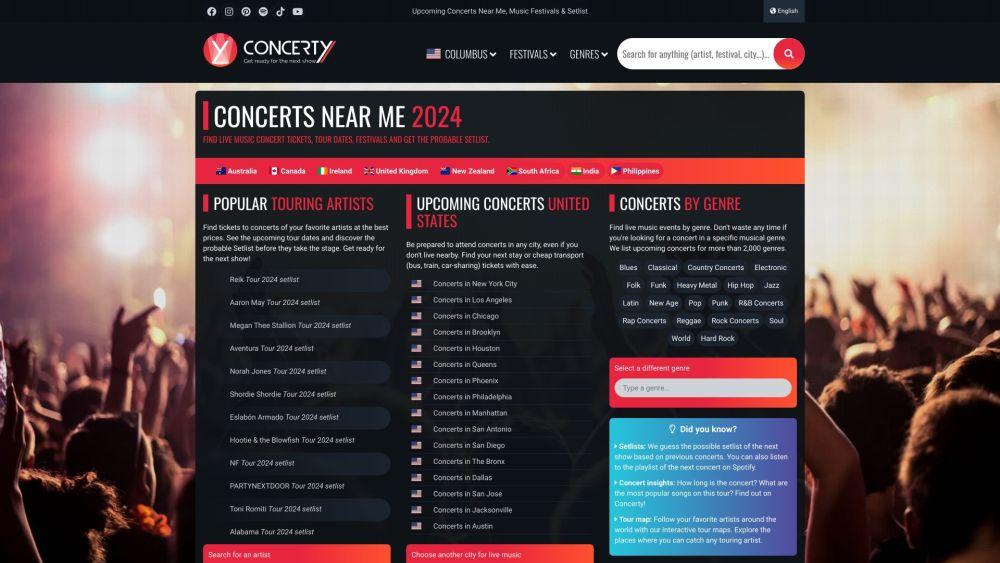 Concerty - Your Ultimate Live Music Event Finder