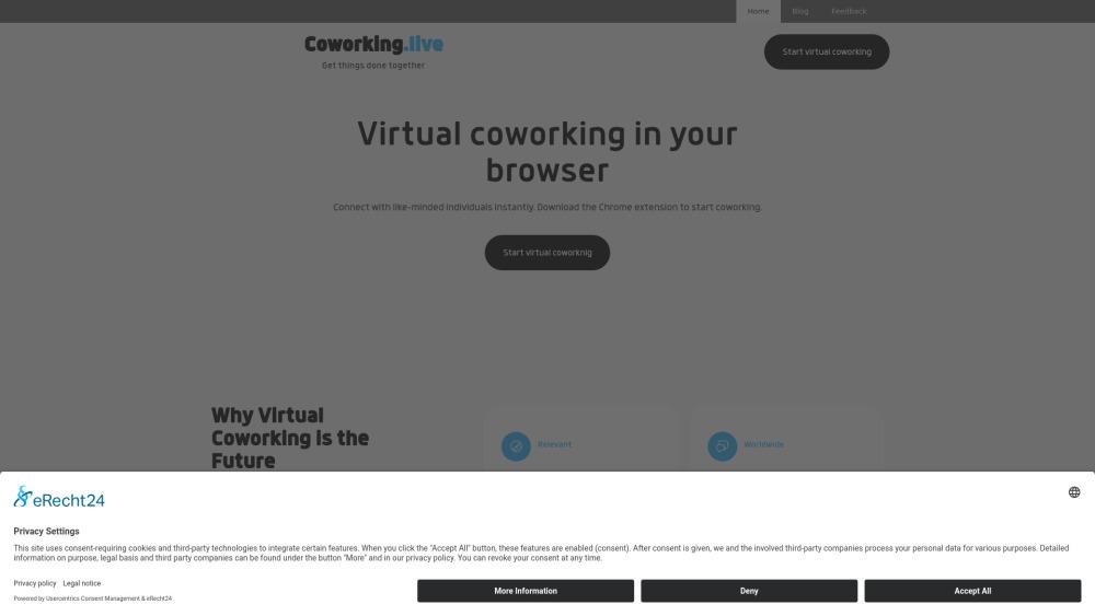 Coworking Live: Virtual Coworking Platform