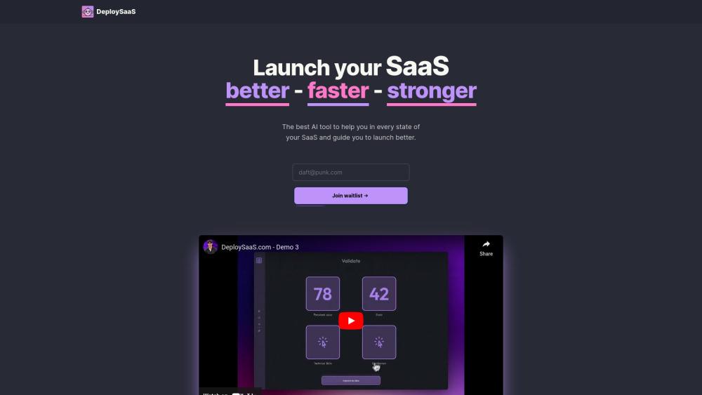 DeploySaaS - AI-Powered Tool for SaaS Entrepreneurs