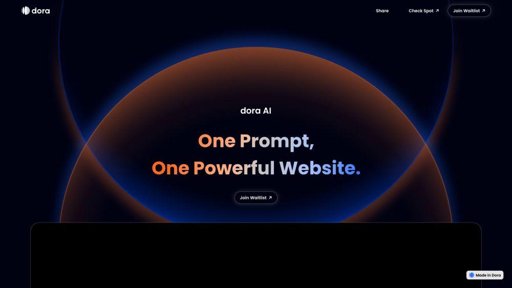 Dora - AI-Powered Web Design for 3D and Animated Sites