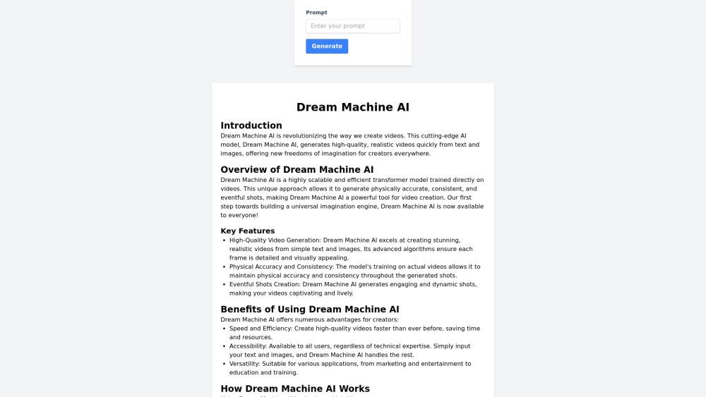 Dream Machine AI