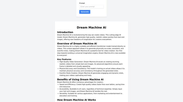 Dream Machine AI