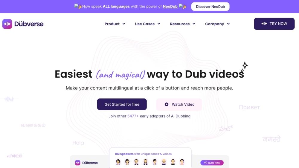 Dubverse - AI-Powered Video Dubbing Platform