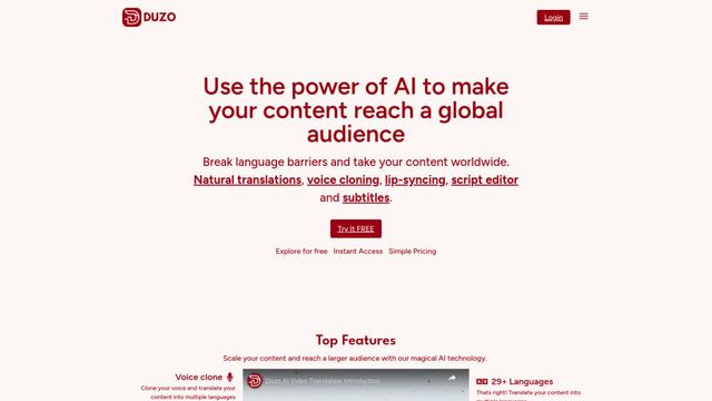 Duzo AI Video Translations