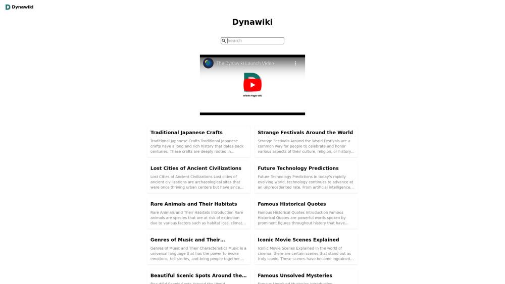 Dynawiki - Unlimited AI-Powered Wiki Pages