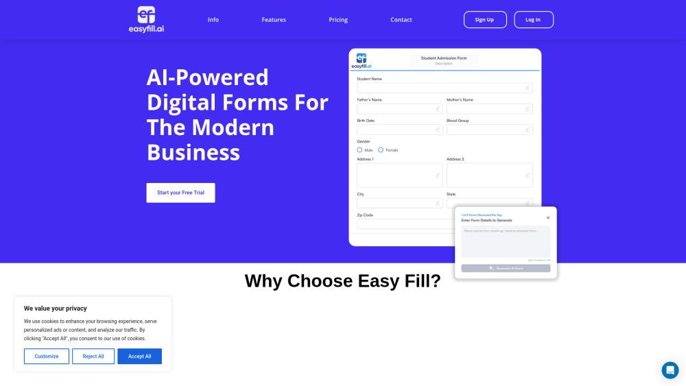 EasyFill.ai - AI-Powered Digital Form Creation and Management
