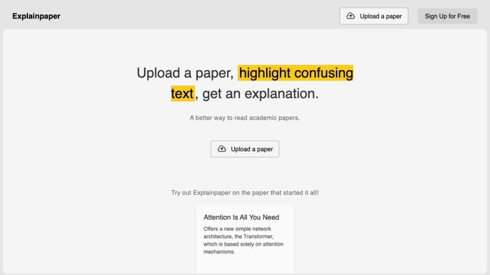 Explainpaper - Simplify Research Papers with AI