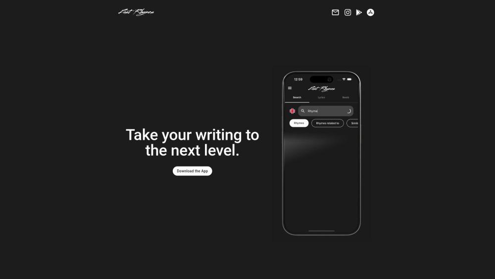 Fast Rhymes - Rhyming Dictionary and Songwriting Tool