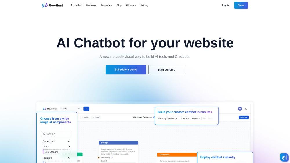 FlowHunt - No-Code Visual Platform for AI Chatbots
