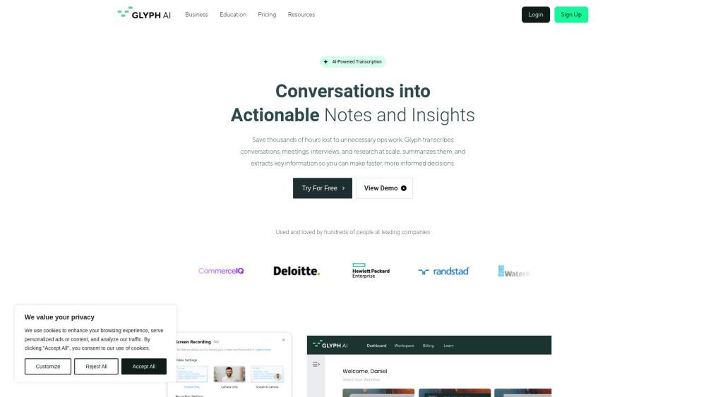 Glyph AI-Powered Transcription and Insights Platform