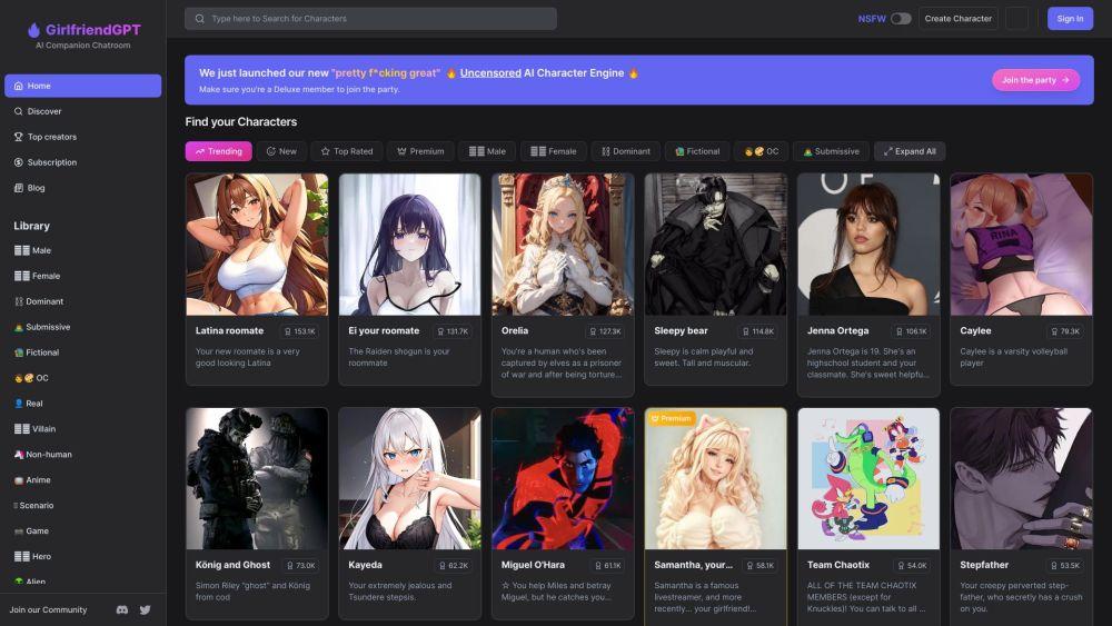 GirlfriendGPT - NSFW AI Chatbot for Roleplay & Sexting