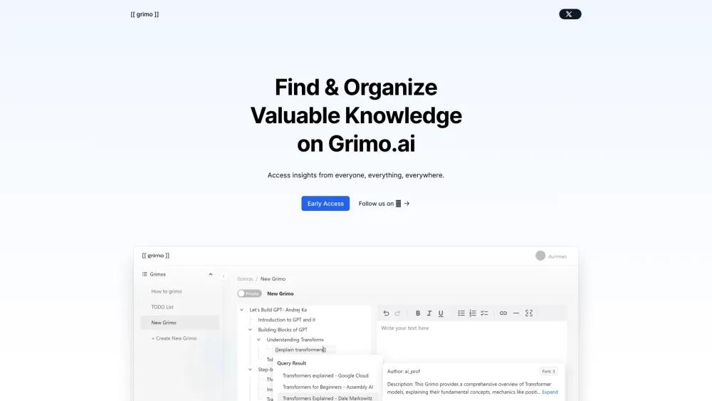 Grimo - AI-Powered Knowledge Management for Insights