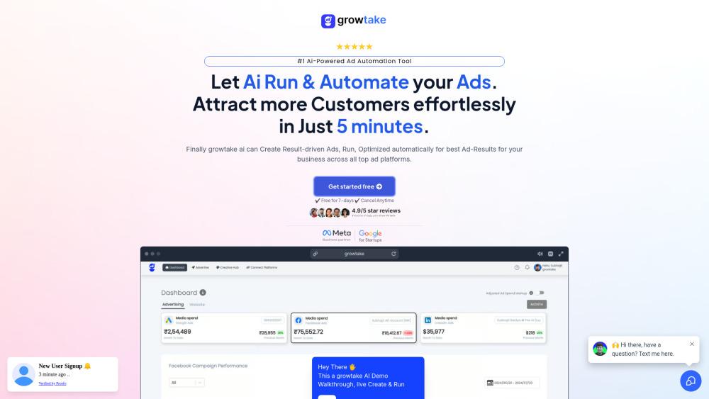 Growtake AI - AI-Powered Ad Automation Tool for Results-Driven Ads