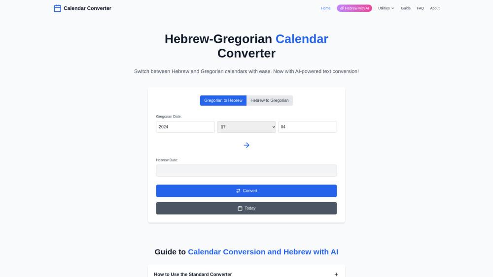 Hebrew Calendar Converter