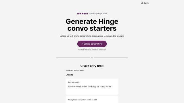 Hinge Openers AI