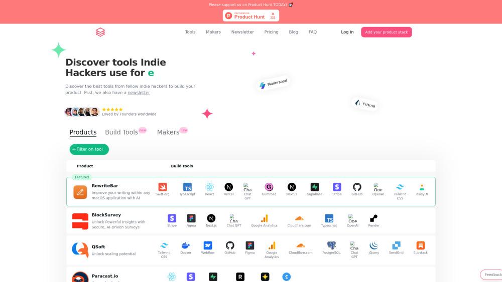 Indie Hacker Stacks - Discover and Showcase Tech Stacks