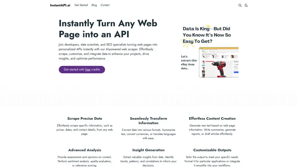 InstantAPI.ai - AI-powered Web Scraper and API Builder