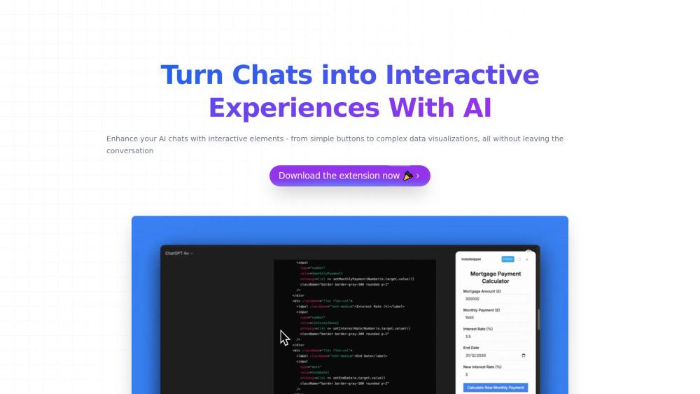 InstaSnippet - Render Interactive React Components in AI Chat Interfaces