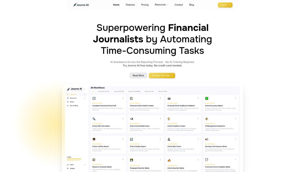 Journo AI - AI-Powered Platform for Financial Journalists