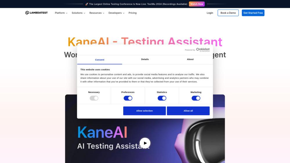 KaneAI - AI-Powered End-to-End Software Testing Agent