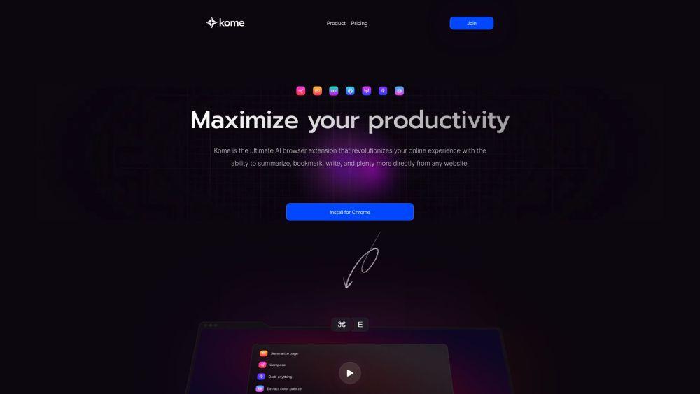 Kome: AI Summary and Bookmark Extension