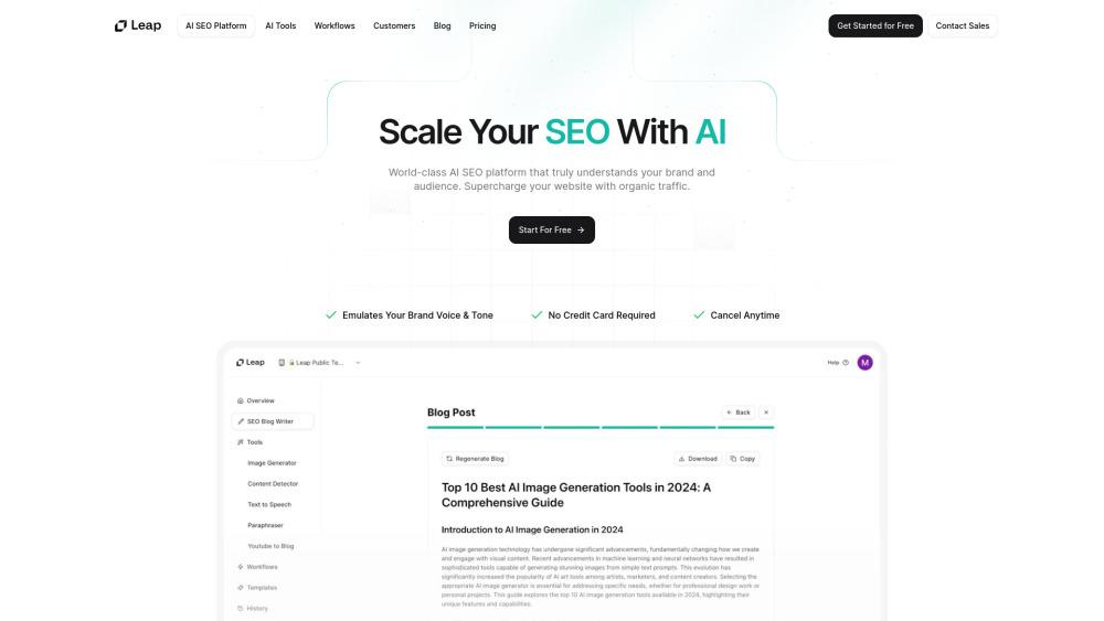 Leap AI SEO Platform