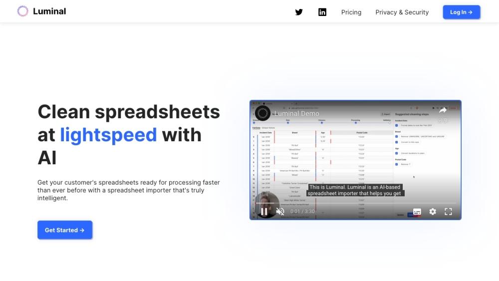 Luminal - AI-Powered Spreadsheet Analysis Tool