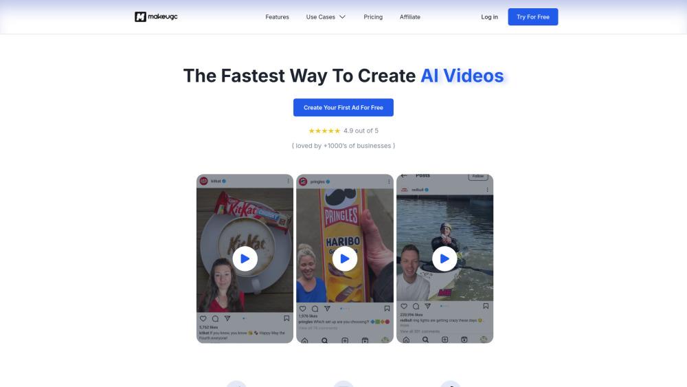 MakeUGC - AI-Powered Video Creation for Marketing