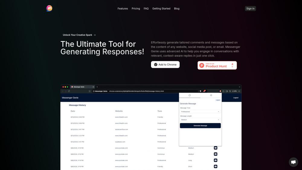 Messenger Genie: AI-Powered Comment and Message Generation