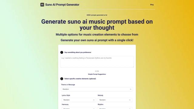 Suno AI Music Prompt Generator