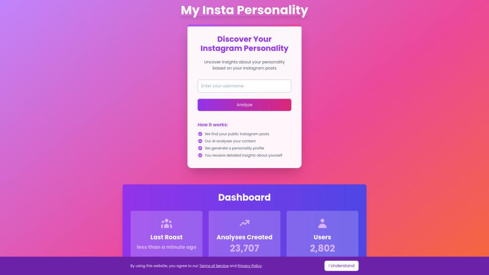 My Insta Personality - Uncover Your True Self with AI Insights