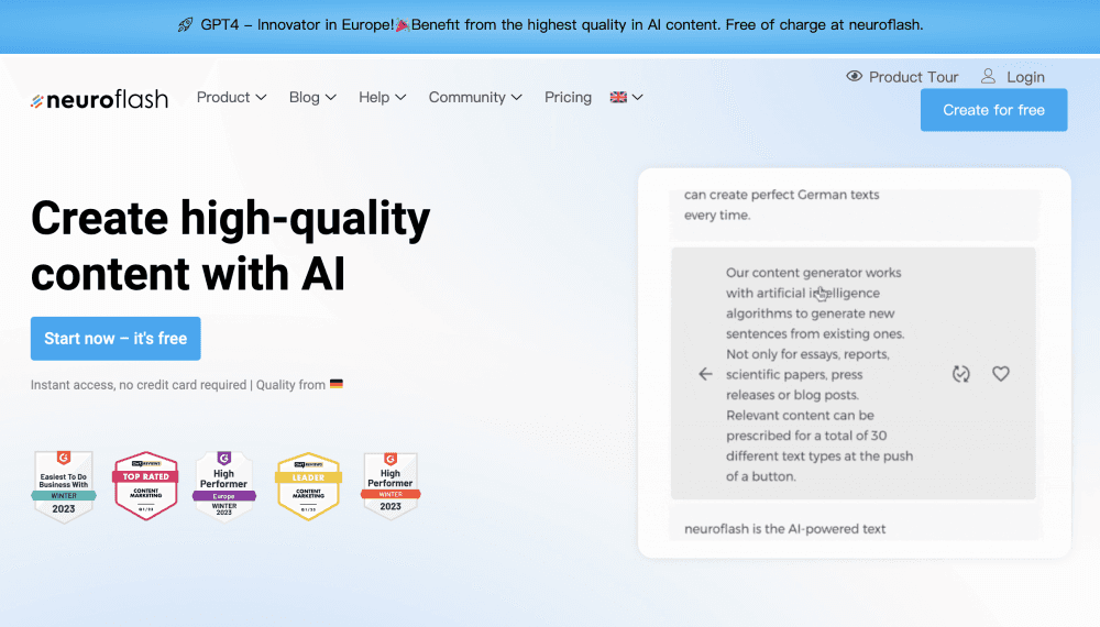 Neuroflash - AI Content Suite for Marketing