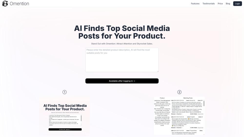 Omention - AI-Powered Social Media Search Tool