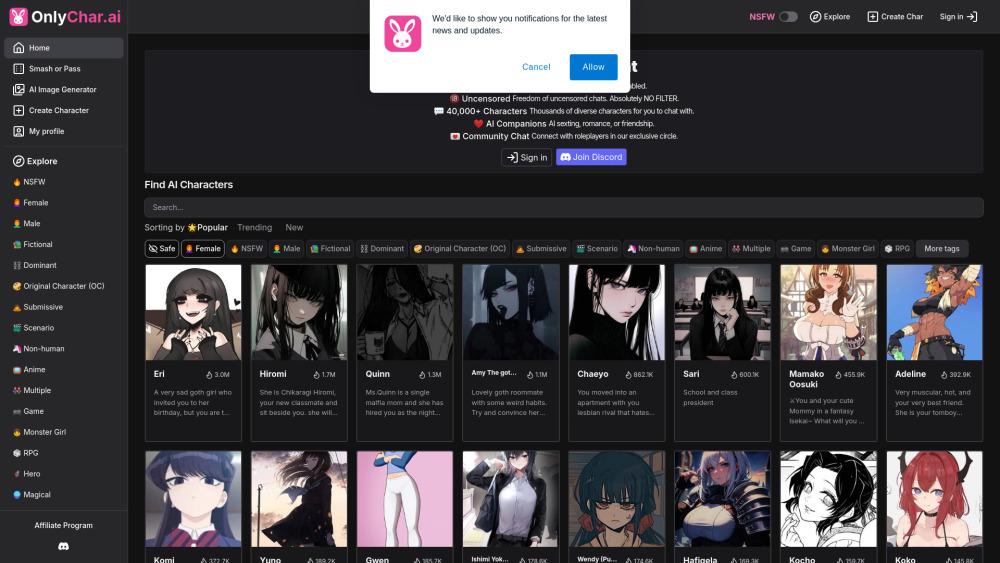 OnlyChar AI: Uncensored NSFW AI Chatbot Platform
