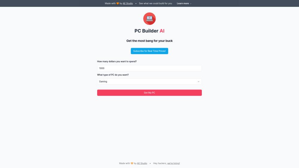 PC Builder AI - Optimized PC Building Made Easy